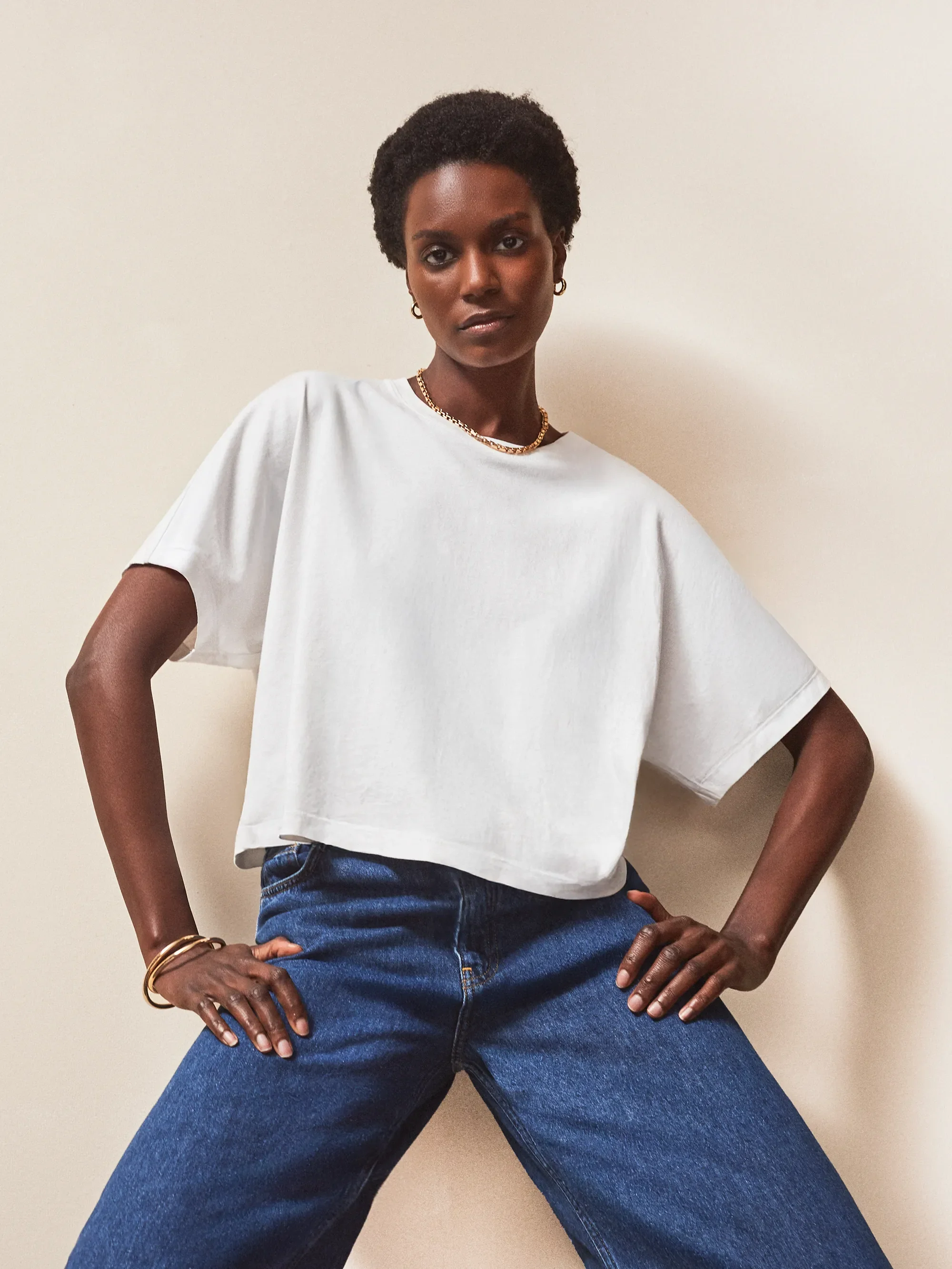 White Ultimate Pure Cotton Cropped Tee